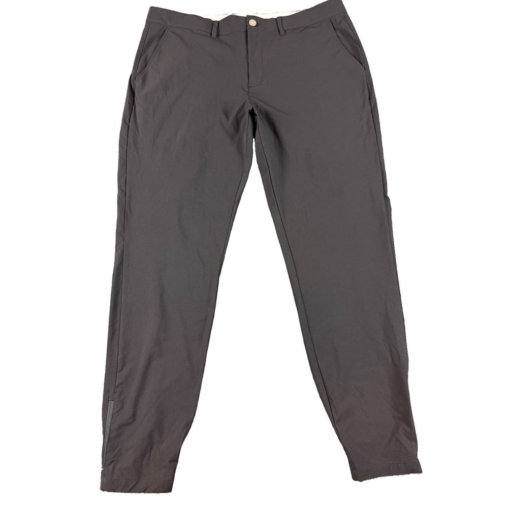 Macade Pants Mens 38x30 Black Slim Fit Golf Performance Stretch Jogger Ankle Zip